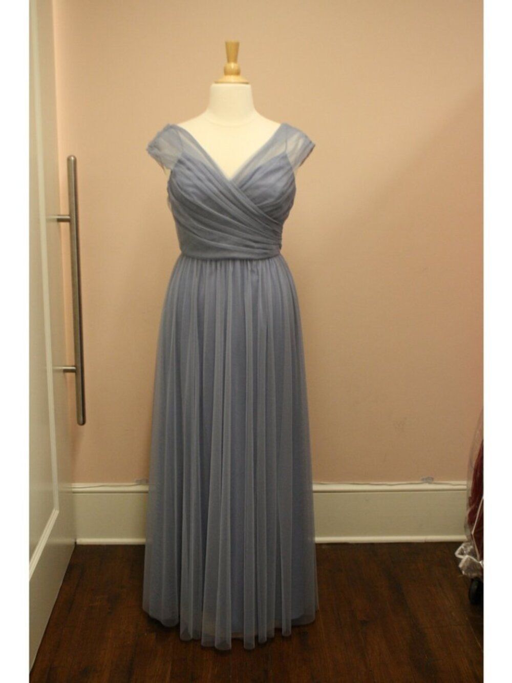 Long Formal Tulle Bridesmaid/Evening Gown Amsale Lucy Dusk
